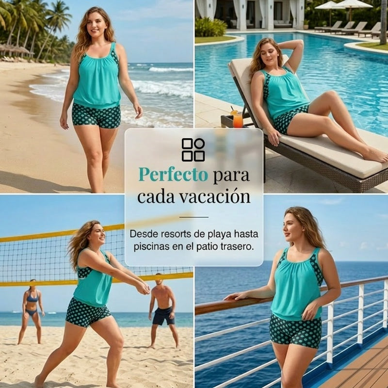 👙 🔥 ¡OFERTA POR TIEMPO LIMITADO 50% DE DESCUENTO! Bikini de Puntos – 4 Colores, Tallas S-3XL, Corte Vintage 🏖️