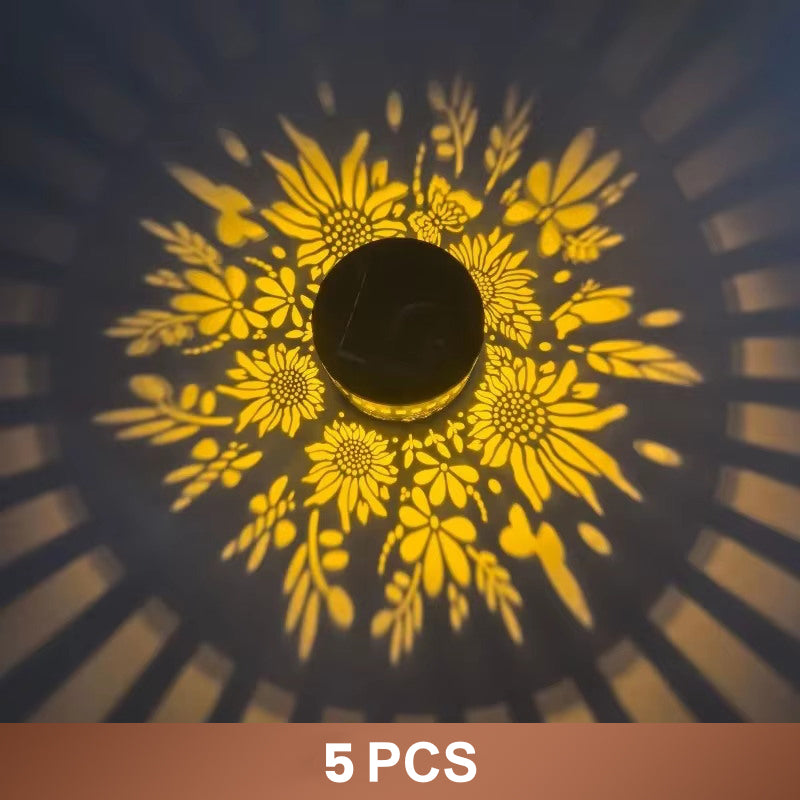 ☀️ Lámpara solar tipo mandala para jardín y terraza – 2 en 1: luz de suelo y de pared – Decoración luminosa ornamental con efecto vintage – Resistente al óxido y durader