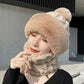 ❄️Especiales de invierno❄️Bufanda y gorro de felpa abrigados y resistentes al viento para mujer
