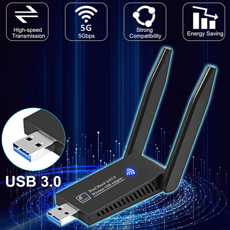 Tarjeta de red inalámbrica de 1300Mbps 5G Gigabit de doble banda