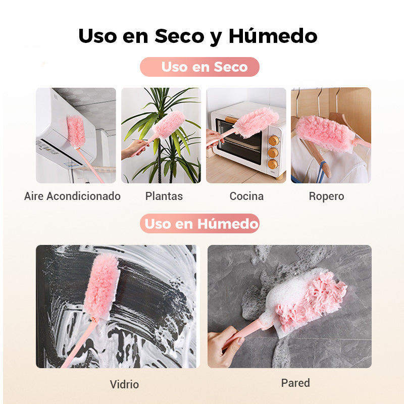 Plumero plegable y lavable para limpieza de superficies