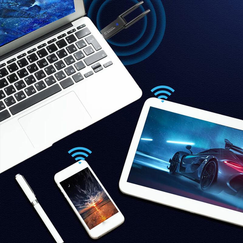 Tarjeta de red inalámbrica de 1300Mbps 5G Gigabit de doble banda