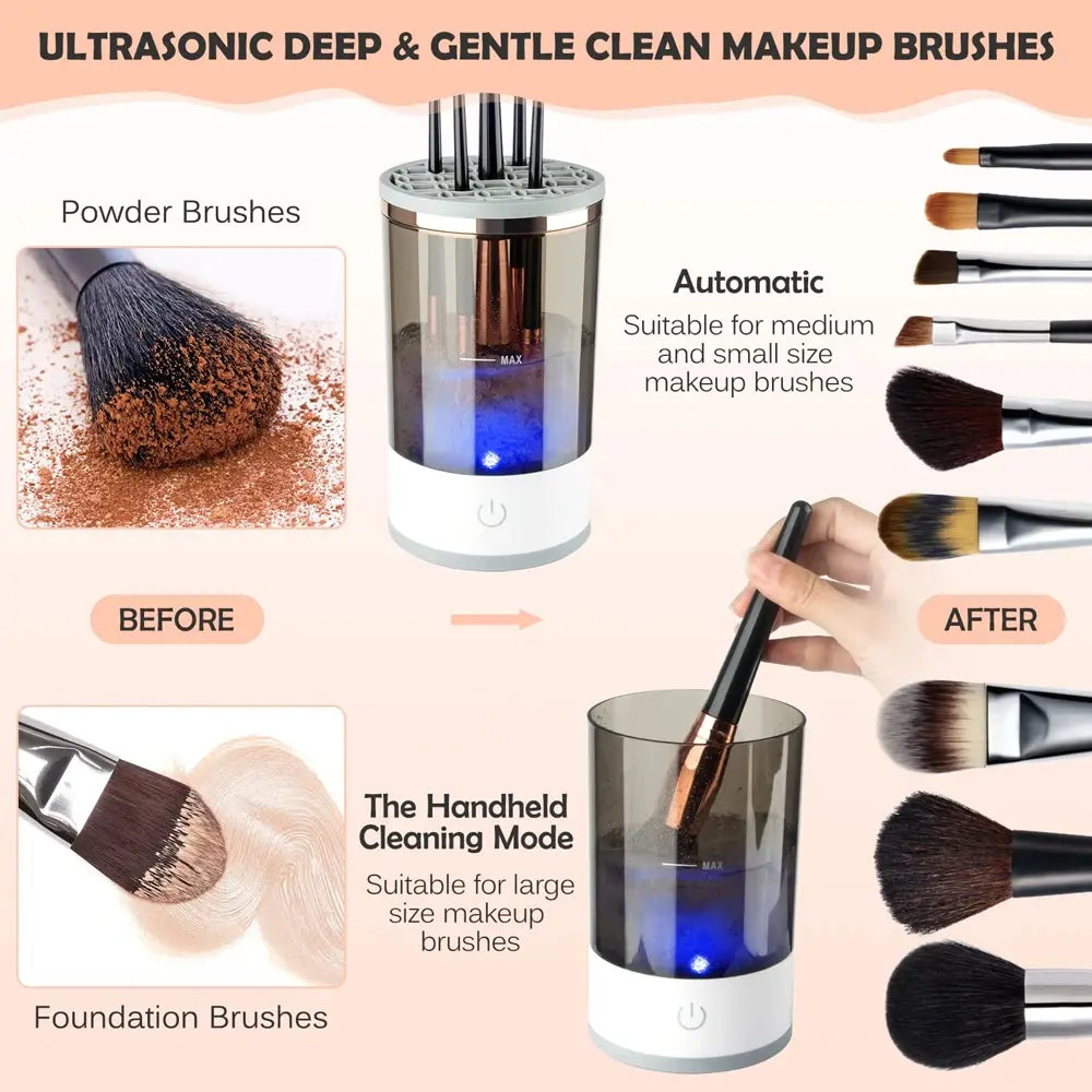 ⏳Navidad Por tiempo limitado ⏰Regalo Perfecto-Limpia Brochas de Maquillaje Eléctrico Recargable
