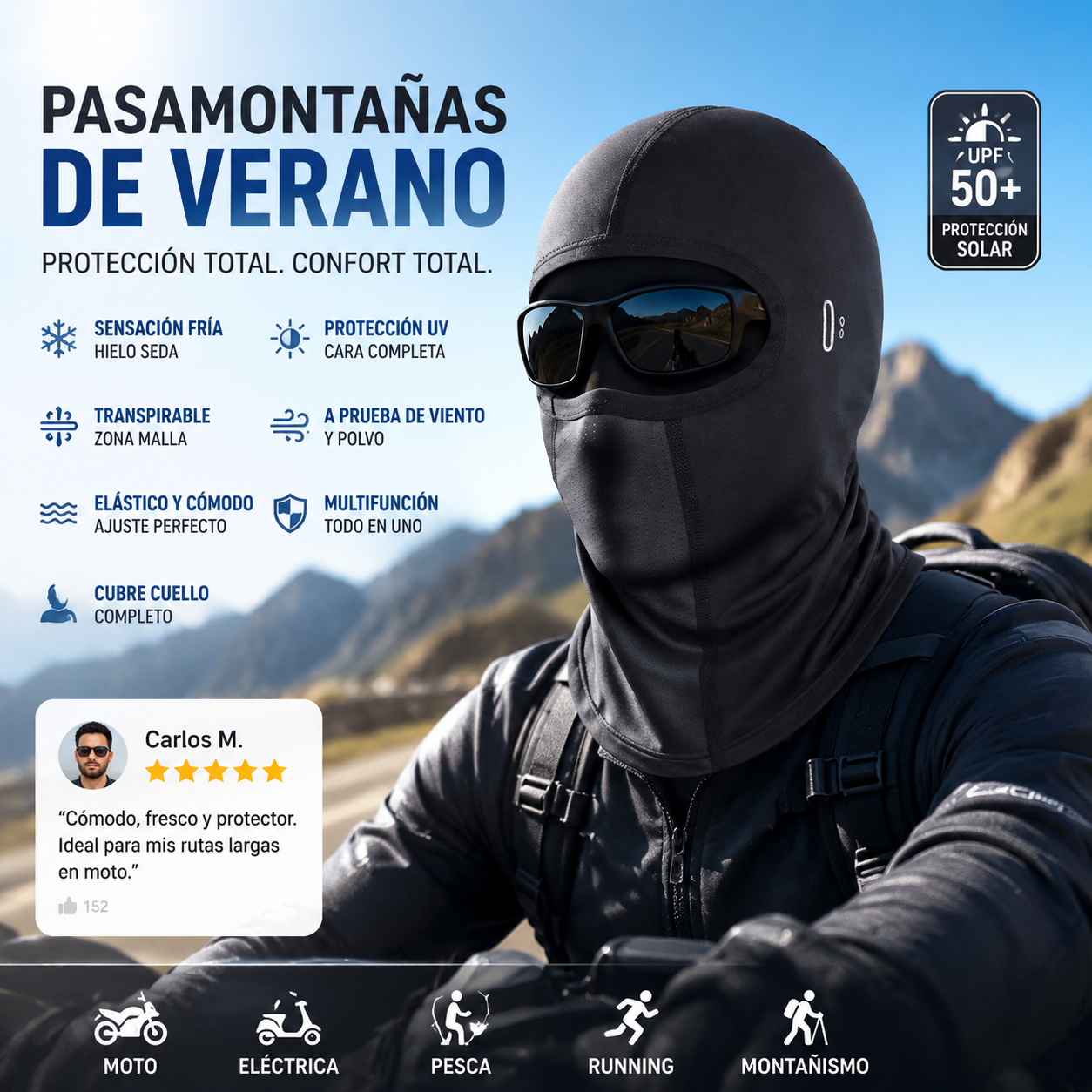 📢📢¡50% DE DESCUENTO! ⏰Máscara facial completa a prueba de viento para deportes al aire libre