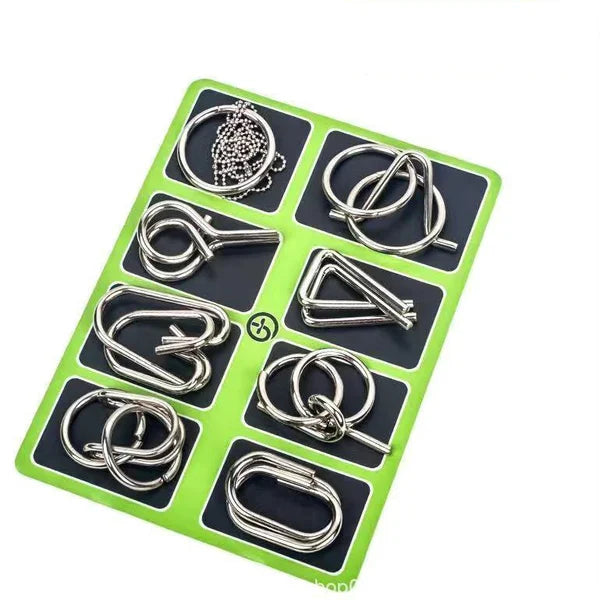 🔥 50% DE DESCUENTO ! 🧩 Anillo Rompecabezas de Metal (8 Piezas) - Desafío Mental con Instrucciones y Solución Incluidas, Ideal para Regalo 🎁✨