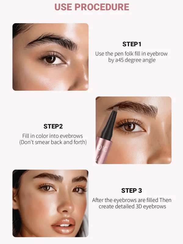 🔥¡Oferta imperdible 2026!⏰💞¡Más de 50 mil unidades vendidas!💥✨Lápiz de cejas 3D de aspecto natural: su punta de 4 puntas crea trazos naturales que imitan el vello. Resistente al agua, a las manchas y dura 24 horas.