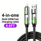🔌4-in-1 RGB Glowing Fast Charging Cable, Universal Multi Device Charging Cord for Travel🌍