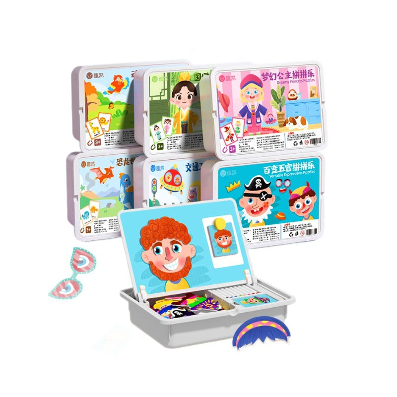 🎨 Puzzles Magnéticos de Vestir para Caras - Juego Educativo de Doble Cara para Niños, Ideal para Viajes y Aprendizaje Creativo ✨🧒