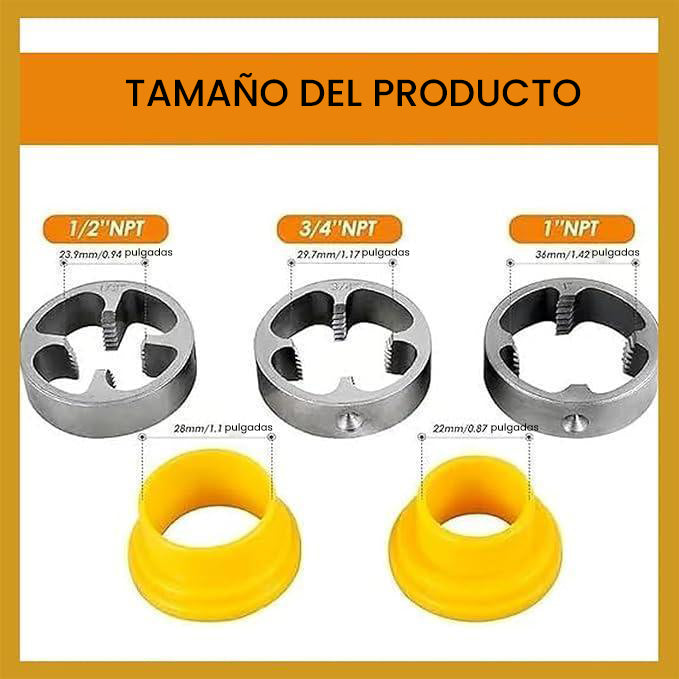 🌲Kit de roscado de tubos de PVC compatible con taladro eléctrico con varios tama