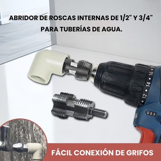 🌲Kit de roscado de tubos de PVC compatible con taladro eléctrico con varios tama