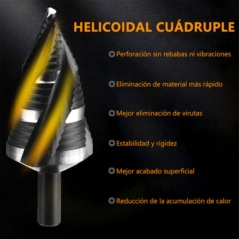 Juego de 5 brocas escalonadas HSS para metal (envío gratis)