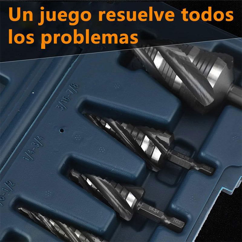 Juego de 5 brocas escalonadas HSS para metal (envío gratis)