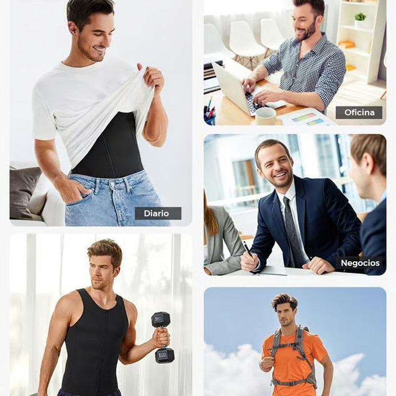 Chaleco Moldeador para Hombre con Cremallera y Entrenador de Cintura