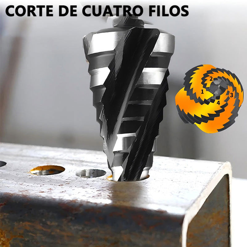 Juego de 5 brocas escalonadas HSS para metal (envío gratis)