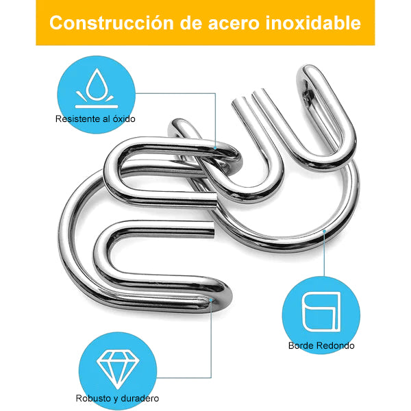🔥 50% DE DESCUENTO ! 🧩 Anillo Rompecabezas de Metal (8 Piezas) - Desafío Mental con Instrucciones y Solución Incluidas, Ideal para Regalo 🎁✨