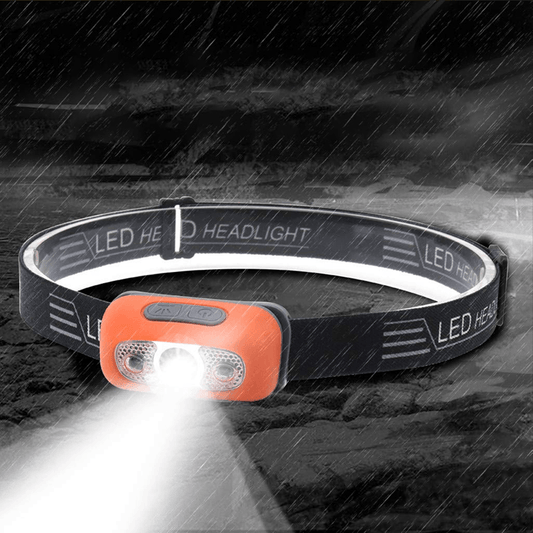 Mini linterna frontal LED con sensor de luz superbrillante