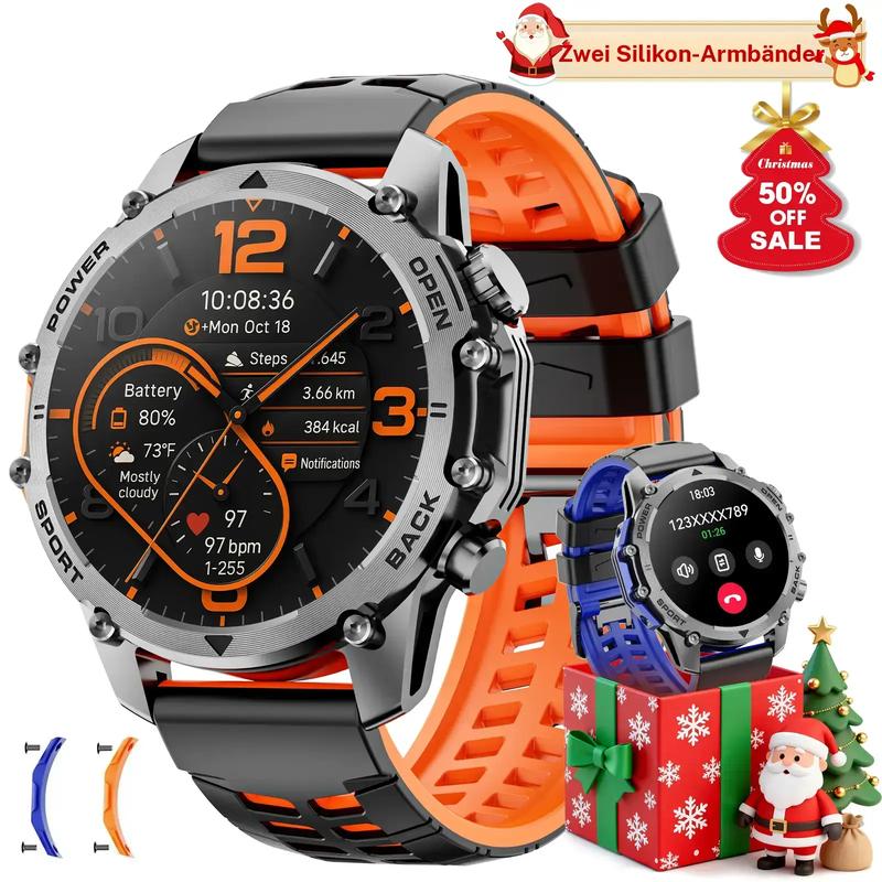 Smartwatch HD de 1.52" para hombre – Control de llamadas y música – Múltiples modos deportivos – Resistencia al agua IP68 – Batería de larga duración – Reloj deportivo para Android y iPhone