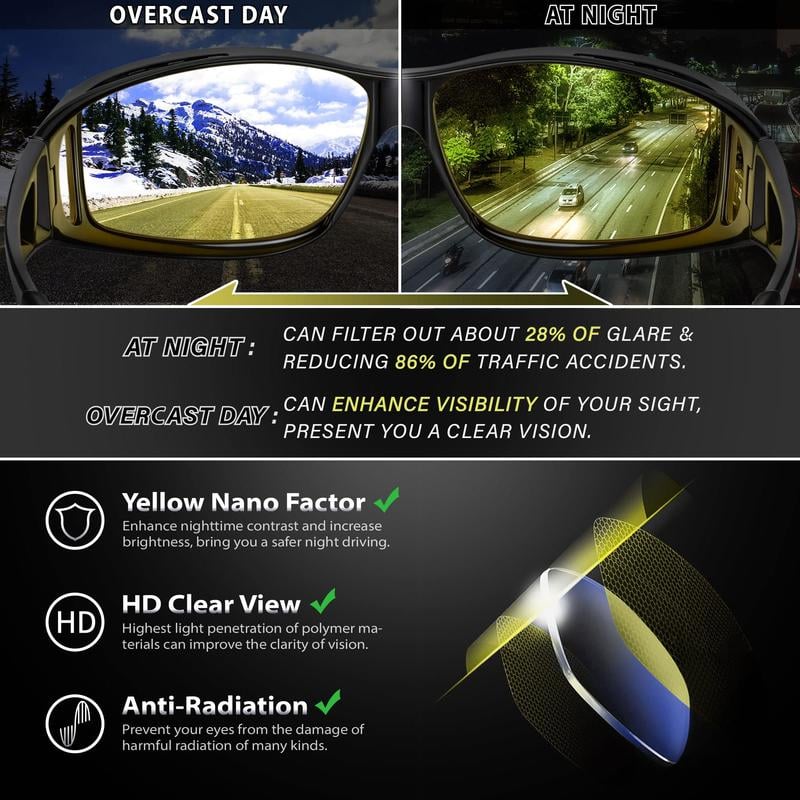 Gafas de conducción para visión en la oscuridad, anti-reflejos y polarizadas