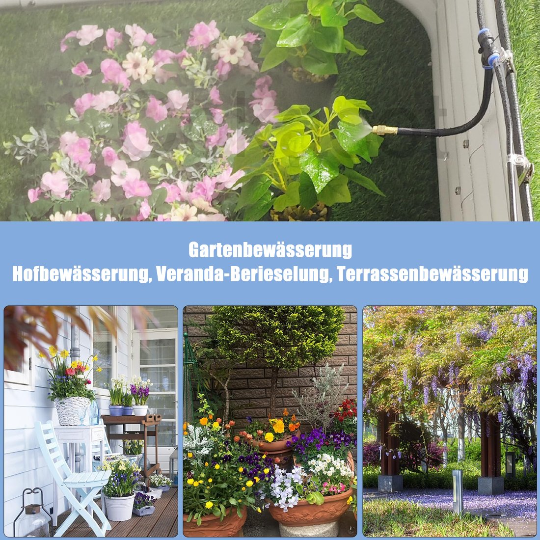 🔥Último día 50% de descuento✨🌱Sistema de riego automático para jardín curvo 360°