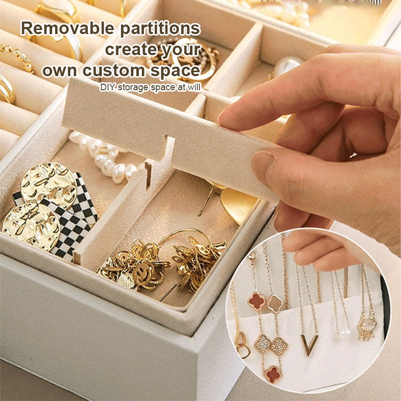 Organizador de Pendientes y Collares de Cuero PU de Gran Capacidad con Cerradura