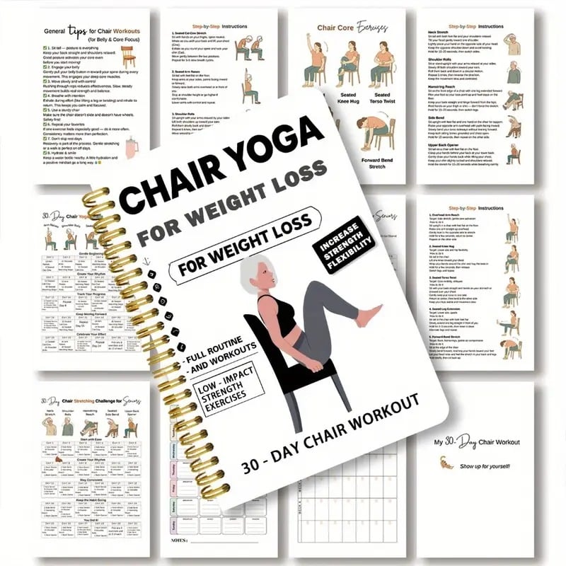 🔥¡OFERTA DE NAVIDAD CON UN 50% DE DESCUENTO!🔥 Guía de 30 días para bajar de peso con yoga en silla.