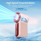 Mini ventilador de mano con pantalla LED – 👍 Ventilador de bolsillo con 5 velocidades turbo. ✨ Recargable por USB, refrigeración de alta velocidad para viajes y maquillaje. Regalo perfecto. Refrigeración portátil.