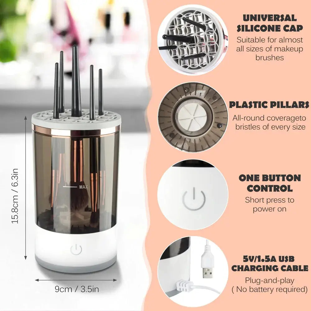 ⏳Navidad Por tiempo limitado ⏰Regalo Perfecto-Limpia Brochas de Maquillaje Eléctrico Recargable