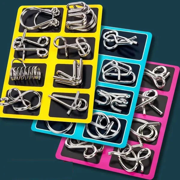 🔥 50% DE DESCUENTO ! 🧩 Anillo Rompecabezas de Metal (8 Piezas) - Desafío Mental con Instrucciones y Solución Incluidas, Ideal para Regalo 🎁✨