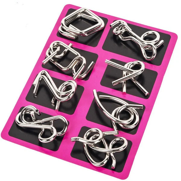 🔥 50% DE DESCUENTO ! 🧩 Anillo Rompecabezas de Metal (8 Piezas) - Desafío Mental con Instrucciones y Solución Incluidas, Ideal para Regalo 🎁✨