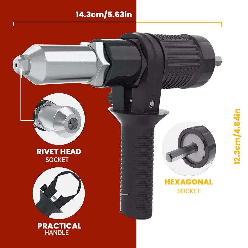 Adaptador para pistola eléctrica de remaches de calidad profesional – Convierte tu taladro en una bestia para remachar