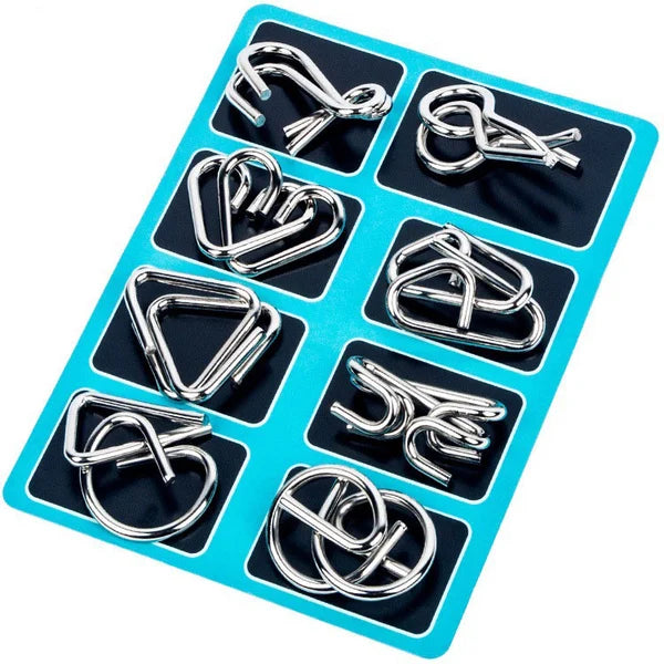 🔥 50% DE DESCUENTO ! 🧩 Anillo Rompecabezas de Metal (8 Piezas) - Desafío Mental con Instrucciones y Solución Incluidas, Ideal para Regalo 🎁✨