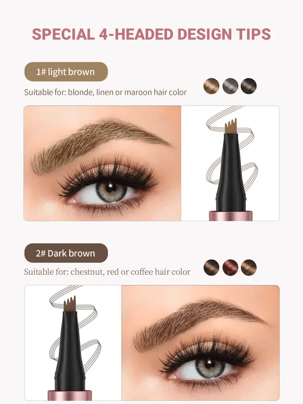 🔥¡Oferta imperdible 2026!⏰💞¡Más de 50 mil unidades vendidas!💥✨Lápiz de cejas 3D de aspecto natural: su punta de 4 puntas crea trazos naturales que imitan el vello. Resistente al agua, a las manchas y dura 24 horas.
