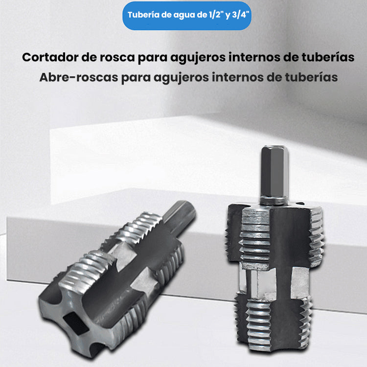 🌲Kit de roscado de tubos de PVC compatible con taladro eléctrico con varios tama