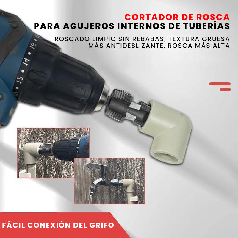 🌲Kit de roscado de tubos de PVC compatible con taladro eléctrico con varios tama