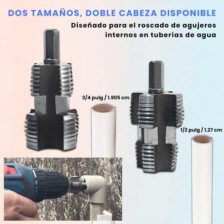 🌲Kit de roscado de tubos de PVC compatible con taladro eléctrico con varios tama
