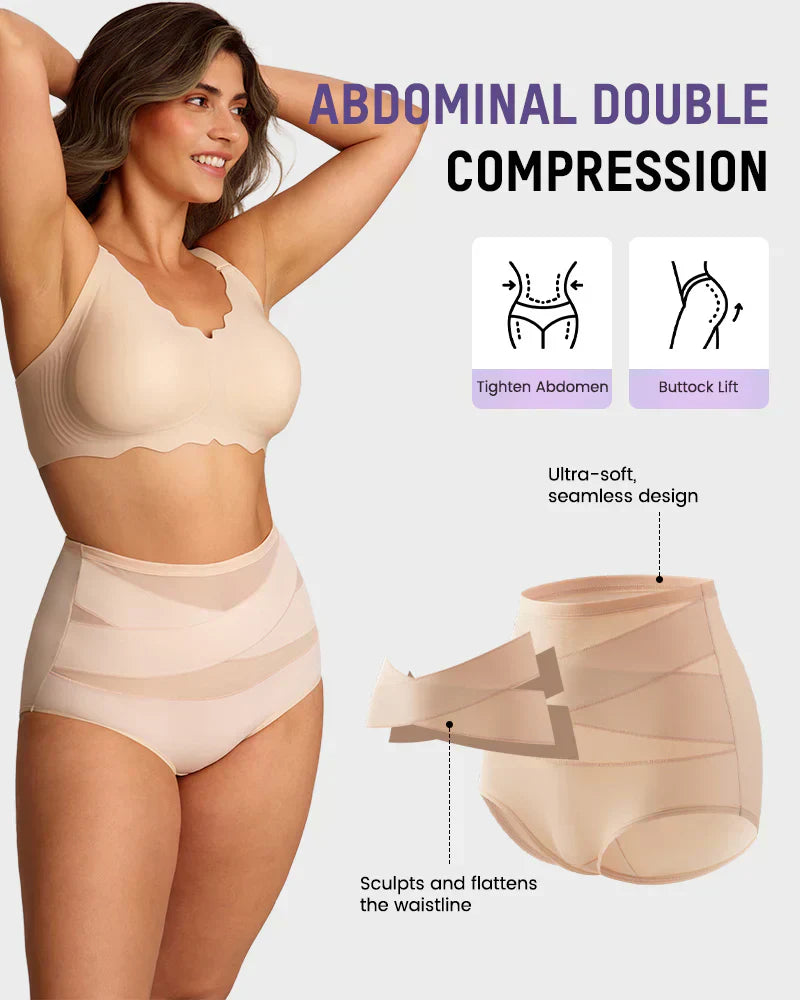 🌸 ¡Último día a precio especial 29.99$! 🔥Compra 1 y llévate 1 gratis🎁Bragas moldeadoras de cintura alta cruzada para tallas grandes