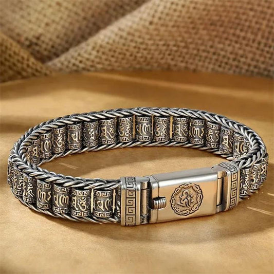 🍀✨ Pulsera de la Buena Suerte con Rueda de Oración – Energía Positiva, Estilo Elegante y Significado Espiritual para el Día a Día 🙏💫