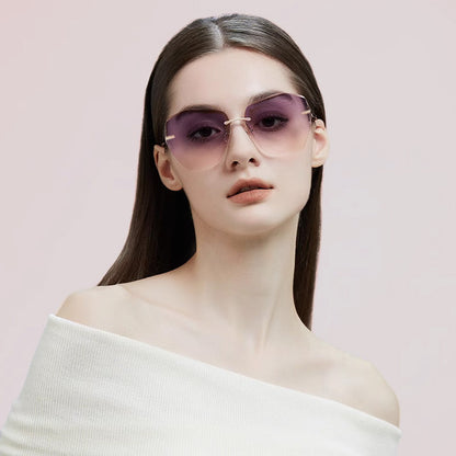 Gafas de sol polarizadas sin montura con protección UV a la moda