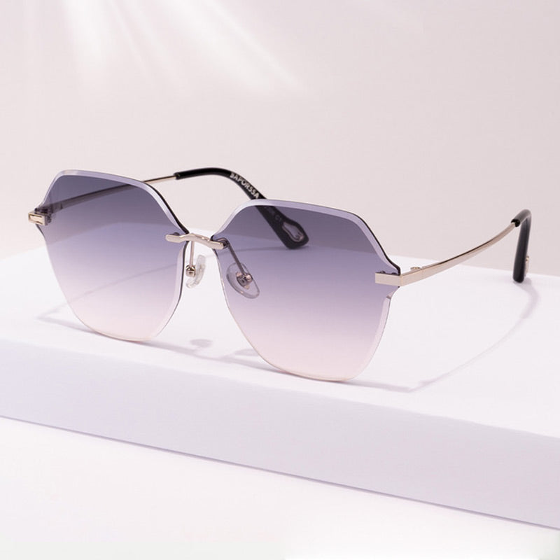 Gafas de sol polarizadas sin montura con protección UV a la moda