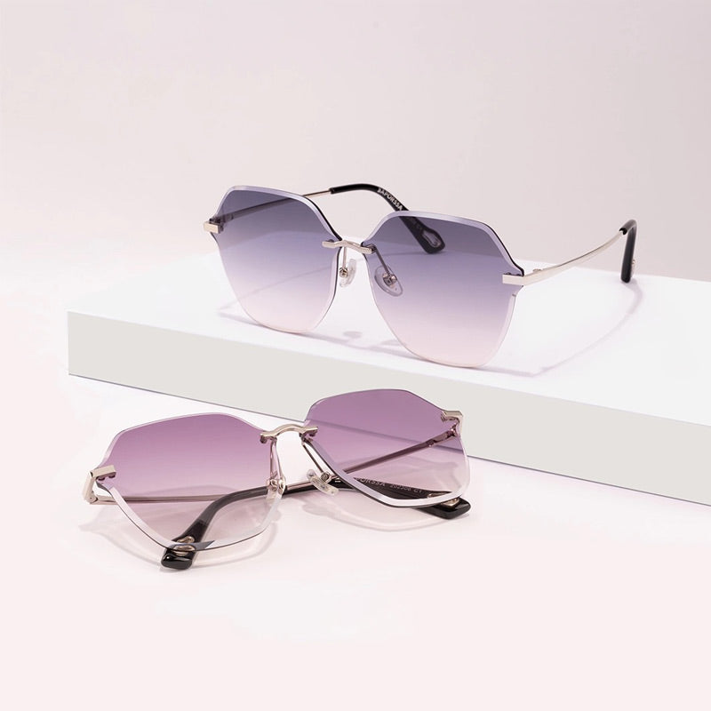 Gafas de sol polarizadas sin montura con protección UV a la moda