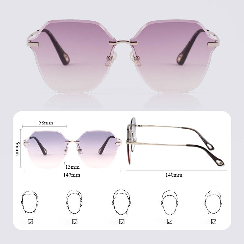 Gafas de sol polarizadas sin montura con protección UV a la moda