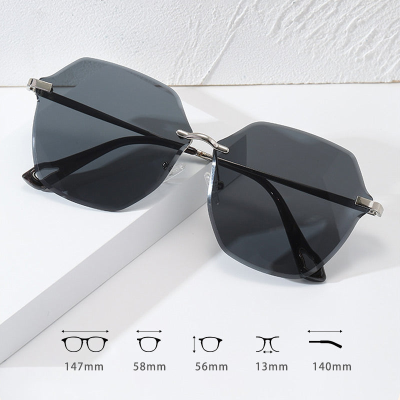 Gafas de sol polarizadas sin montura con protección UV a la moda