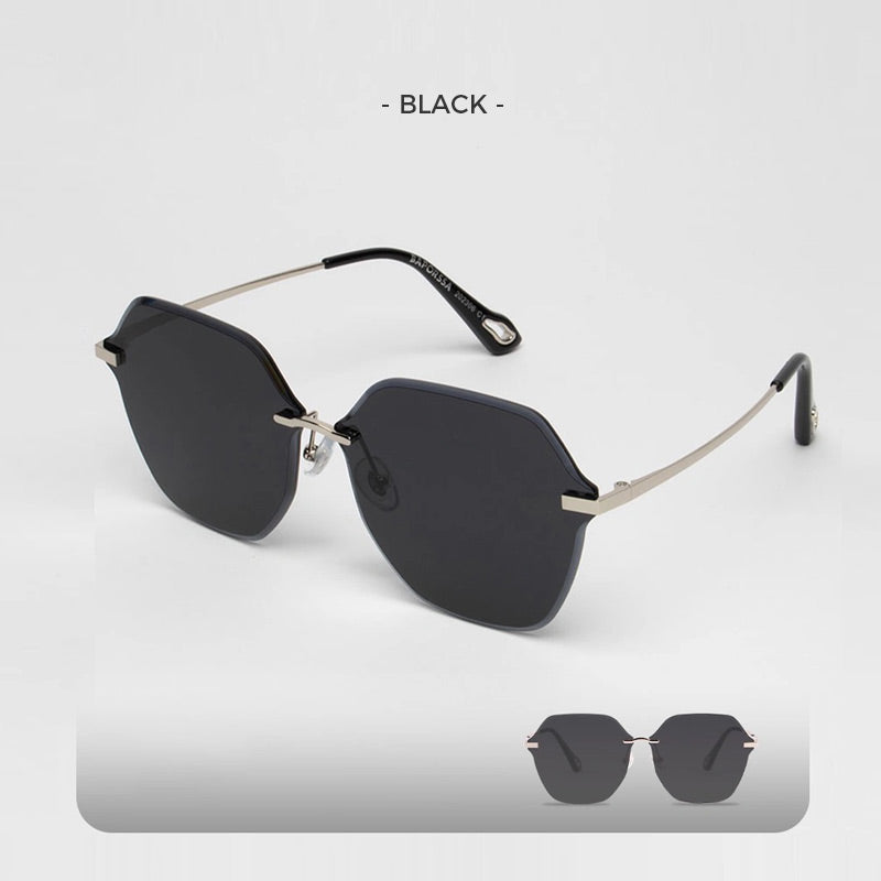 Gafas de sol polarizadas sin montura con protección UV a la moda