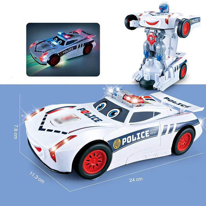 ⏳50% de descuento por tiempo limitado⏰Coche de policía eléctrico de juguete de deformación universal🎁El mejor regalo para niños🥳
