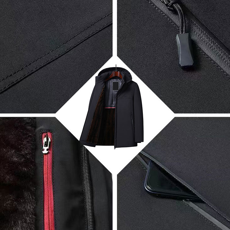 🔥Parka térmica con capucha gruesa para hombre