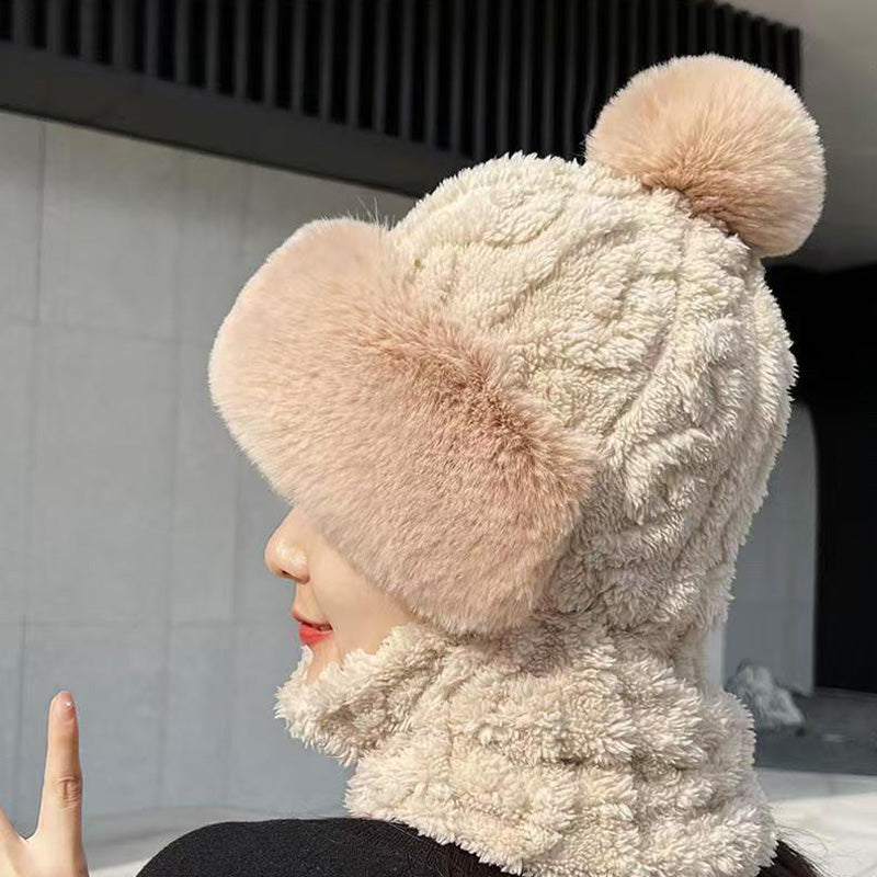 ❄️Especiales de invierno❄️Bufanda y gorro de felpa abrigados y resistentes al viento para mujer