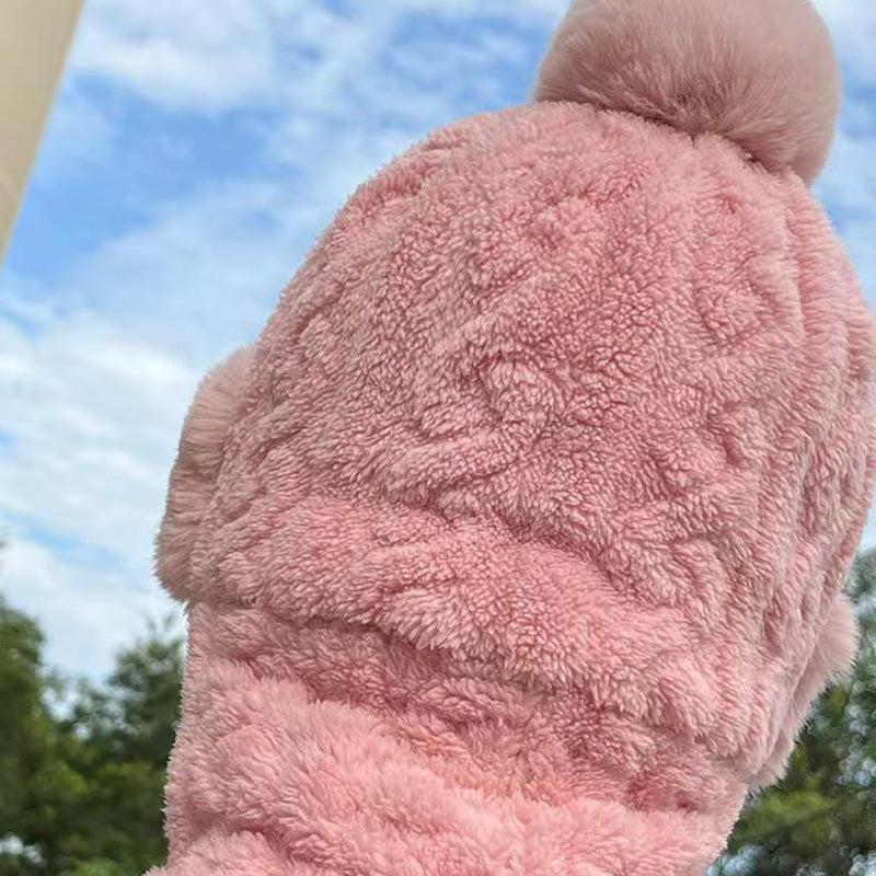 ❄️Especiales de invierno❄️Bufanda y gorro de felpa abrigados y resistentes al viento para mujer