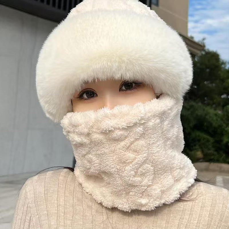 ❄️Especiales de invierno❄️Bufanda y gorro de felpa abrigados y resistentes al viento para mujer