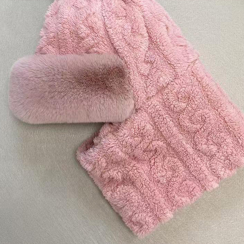 ❄️Especiales de invierno❄️Bufanda y gorro de felpa abrigados y resistentes al viento para mujer