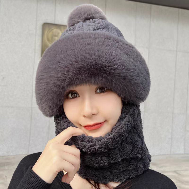 ❄️Especiales de invierno❄️Bufanda y gorro de felpa abrigados y resistentes al viento para mujer